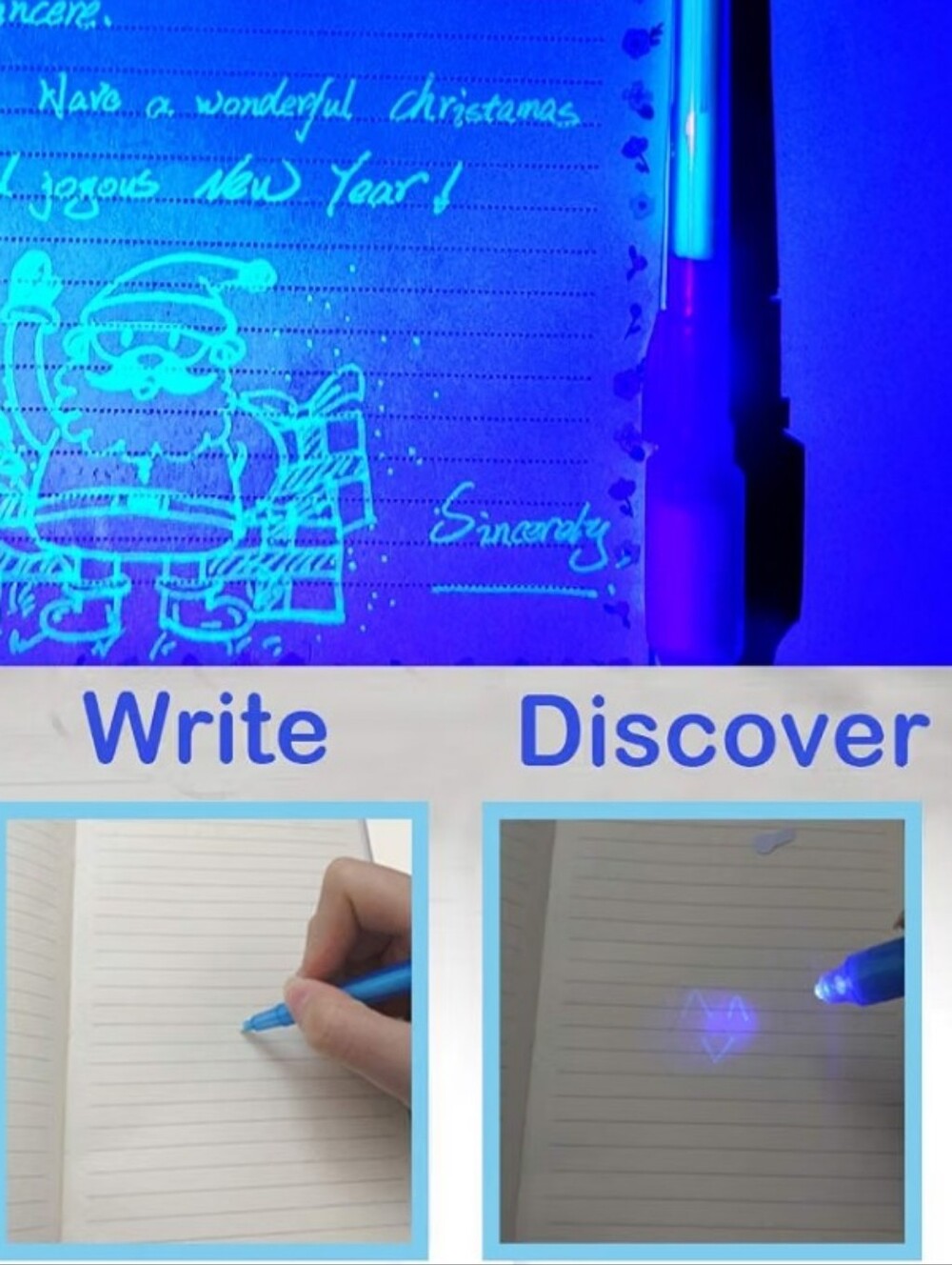 Invisible Ink Pens With Light- Random Pack Includes 2 Pens & 1 Notepad - Picture 4 of 10